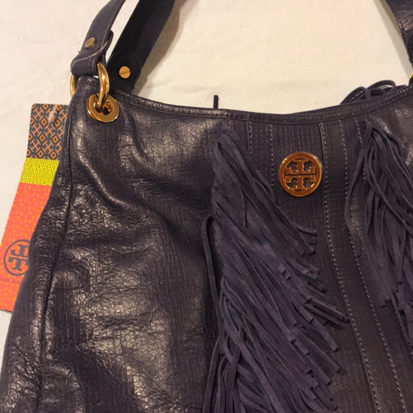 Tory Burch purple shoulder bag with fringe NWT - Picture 2 of 8